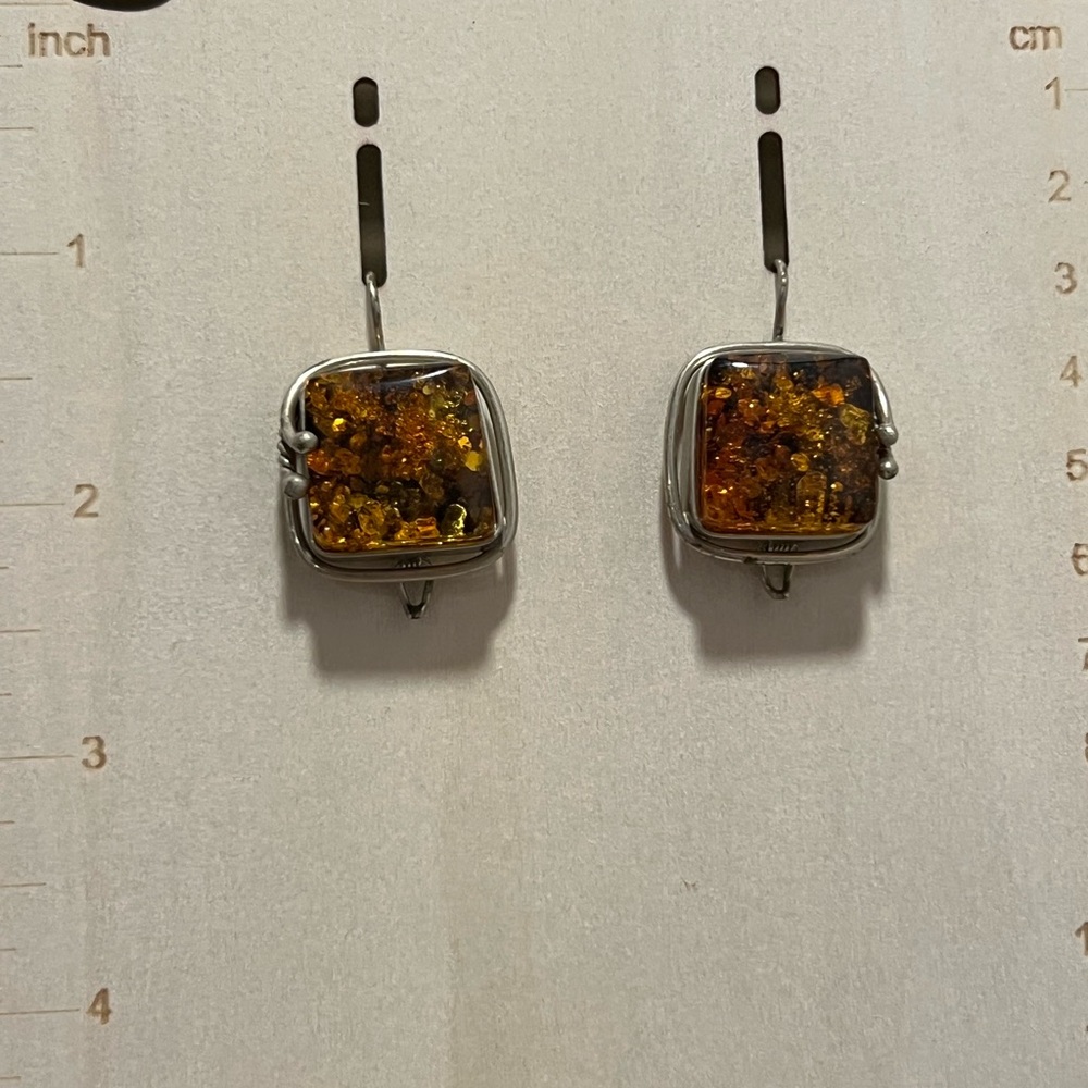 Vintage Russian amber earrings